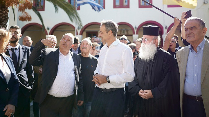 Επίσκεψη του Κυριάκου Μητσοτάκη στο χωριό Ατσική της Λήμνου