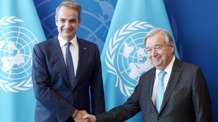 Συνάντηση Μητσοτάκη - Γκουτέρες: Συζήτηση για διεθνή θέματα